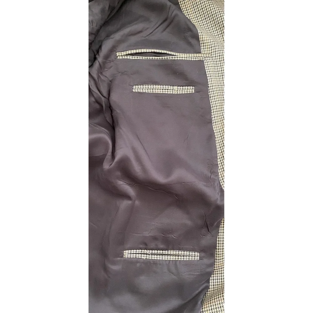 Jos A Banks Mens Houndstooth Brown Beige Orange Blazer Sports Coat Size 52L
